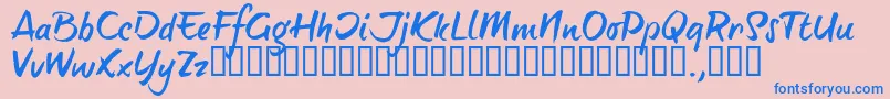 BTTTRIAL-Schriftart – Blaue Schriften auf rosa Hintergrund