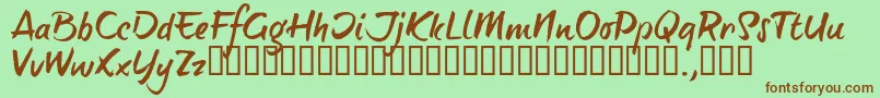 BTTTRIAL Font – Brown Fonts on Green Background