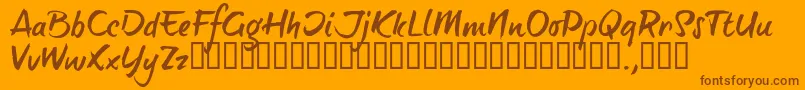 BTTTRIAL-Schriftart – Braune Schriften auf orangefarbenem Hintergrund