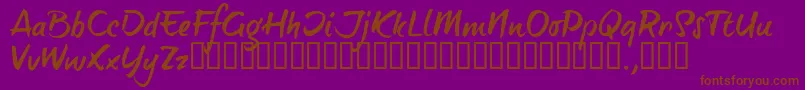 BTTTRIAL-Schriftart – Braune Schriften auf violettem Hintergrund