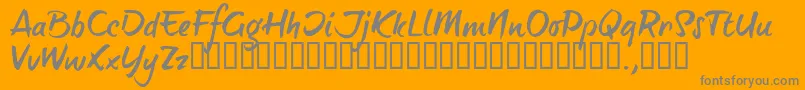 BTTTRIAL-Schriftart – Graue Schriften auf orangefarbenem Hintergrund