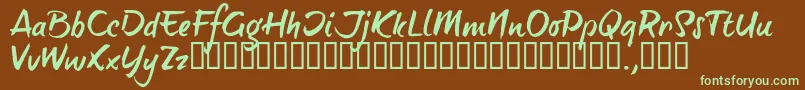 BTTTRIAL Font – Green Fonts on Brown Background