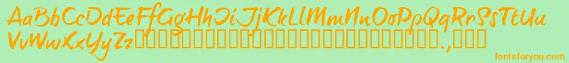 BTTTRIAL-Schriftart – Orangefarbene Schriften auf grünem Hintergrund