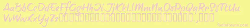 BTTTRIAL-Schriftart – Rosa Schriften auf gelbem Hintergrund