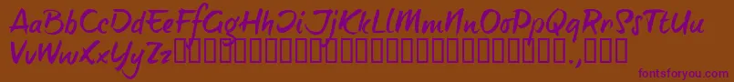 BTTTRIAL-Schriftart – Violette Schriften auf braunem Hintergrund