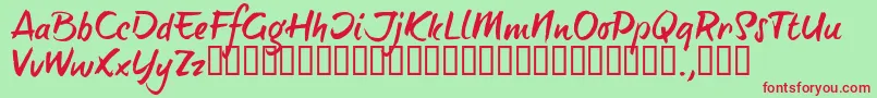 BTTTRIAL Font – Red Fonts on Green Background