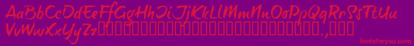 BTTTRIAL-Schriftart – Rote Schriften auf violettem Hintergrund