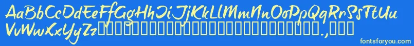 BTTTRIAL Font – Yellow Fonts on Blue Background