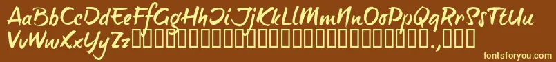 BTTTRIAL Font – Yellow Fonts on Brown Background