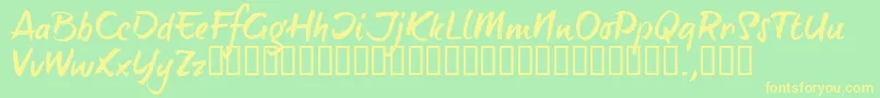 BTTTRIAL Font – Yellow Fonts on Green Background