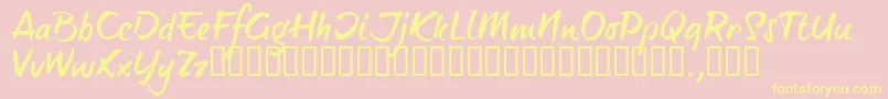 BTTTRIAL Font – Yellow Fonts on Pink Background