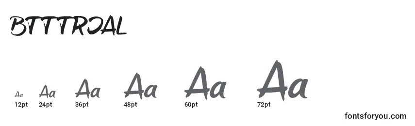 Размеры шрифта BTTTRIAL (122334)