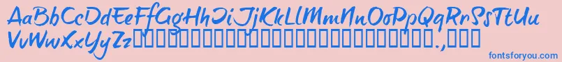 BTTTRIAL-Schriftart – Blaue Schriften auf rosa Hintergrund