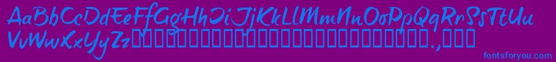 BTTTRIAL-Schriftart – Blaue Schriften auf violettem Hintergrund