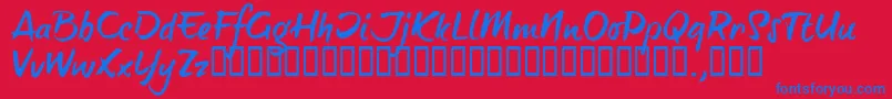 BTTTRIAL Font – Blue Fonts on Red Background