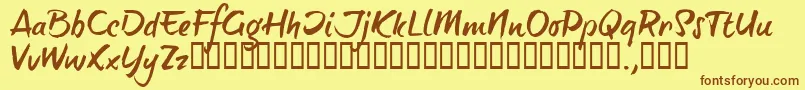 BTTTRIAL Font – Brown Fonts on Yellow Background