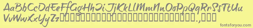 BTTTRIAL-Schriftart – Graue Schriften auf gelbem Hintergrund