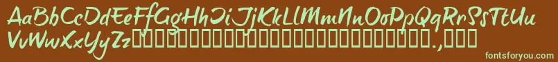 BTTTRIAL Font – Green Fonts on Brown Background