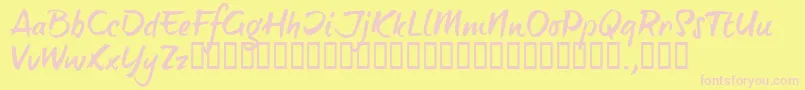 BTTTRIAL-Schriftart – Rosa Schriften auf gelbem Hintergrund