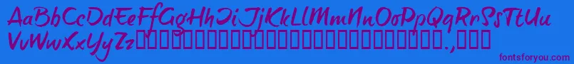 BTTTRIAL Font – Purple Fonts on Blue Background