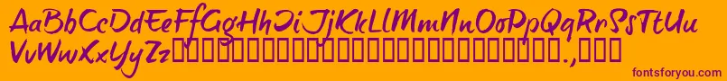 BTTTRIAL-Schriftart – Violette Schriften auf orangefarbenem Hintergrund