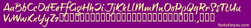 BTTTRIAL Font – Yellow Fonts on Purple Background