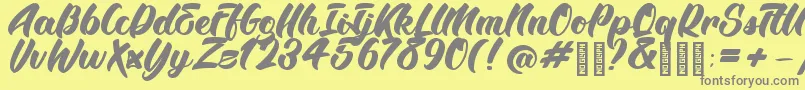 BTX Angelika Regular Font – Gray Fonts on Yellow Background