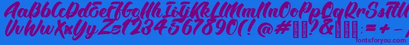 BTX Angelika Regular Font – Purple Fonts on Blue Background