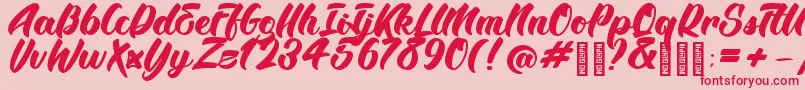 BTX Angelika Regular Font – Red Fonts on Pink Background