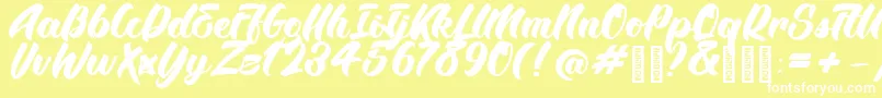 BTX Angelika Regular Font – White Fonts on Yellow Background