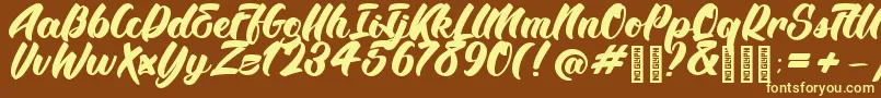 BTX Angelika Regular Font – Yellow Fonts on Brown Background