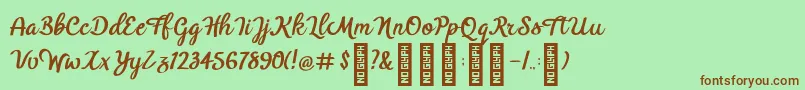 BTX Benafor Regular Font – Brown Fonts on Green Background