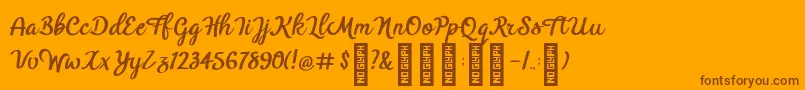 BTX Benafor Regular Font – Brown Fonts on Orange Background