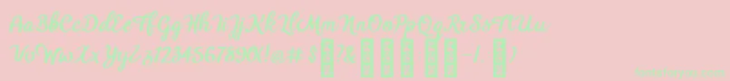 BTX Benafor Regular Font – Green Fonts on Pink Background