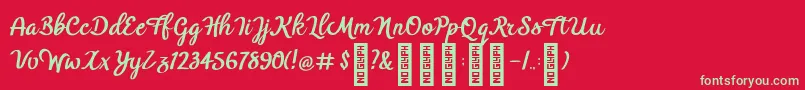 BTX Benafor Regular Font – Green Fonts on Red Background