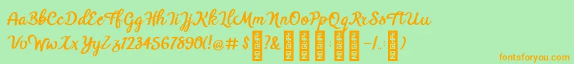 BTX Benafor Regular Font – Orange Fonts on Green Background