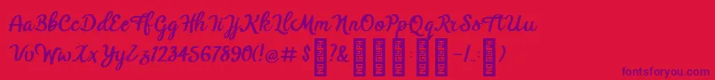 BTX Benafor Regular Font – Purple Fonts on Red Background