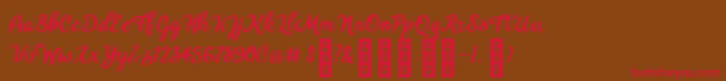 BTX Benafor Regular Font – Red Fonts on Brown Background