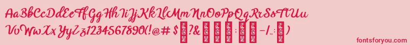 BTX Benafor Regular Font – Red Fonts on Pink Background