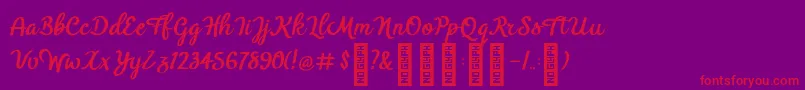 BTX Benafor Regular Font – Red Fonts on Purple Background