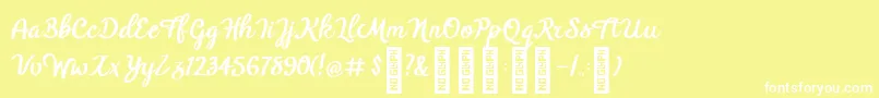 BTX Benafor Regular Font – White Fonts on Yellow Background