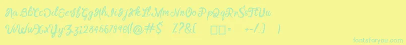 BTX DAINTY CREEK Font – Green Fonts on Yellow Background