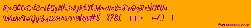 BTX DAINTY CREEK Font – Purple Fonts on Orange Background