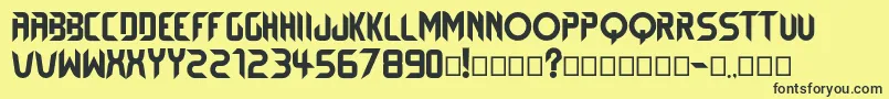 BTX EXCELCIUS Font – Black Fonts on Yellow Background