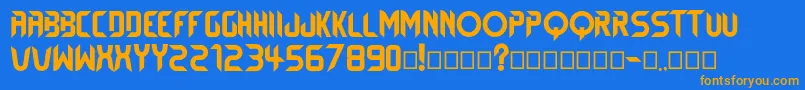 BTX EXCELCIUS Font – Orange Fonts on Blue Background