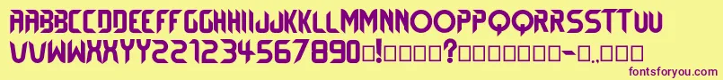BTX EXCELCIUS Font – Purple Fonts on Yellow Background