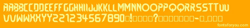 Weitere Informationen zur BTX EXCELCIUS-Schriftart BTX EXCELCIUS-Schriftart – Gelbe Schriften auf orangefarbenem Hintergrund