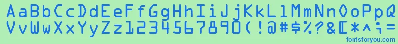 フォントOcrastd – 青い文字は緑の背景です。