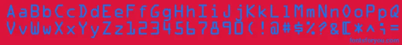 Ocrastd Font – Blue Fonts on Red Background