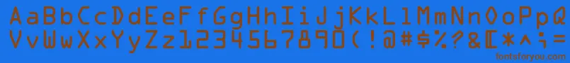 Ocrastd Font – Brown Fonts on Blue Background